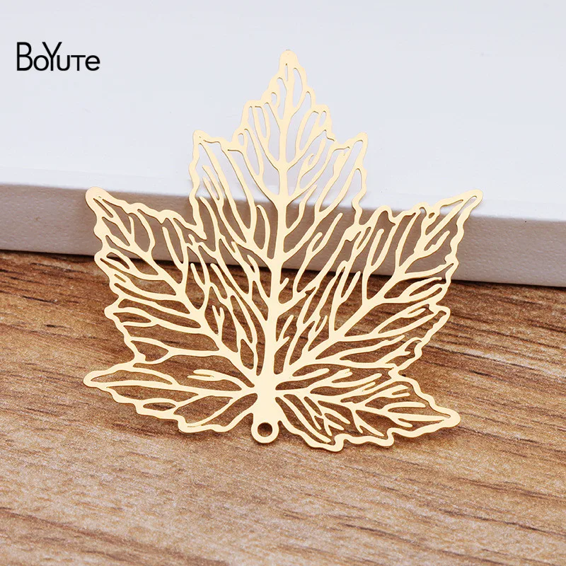Филигранные металлические листы в виде кленового листа BoYuTe 10 шт. 45*43 мм