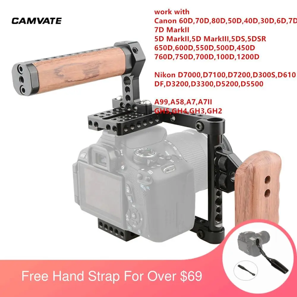 Камера CAMVATE Rig для Canon 60D 70D 7D MarkII 5D MarkIII/760D/D7000 D7100 D7200/GH5/GH4 GH3 GH2/A99 A58 a7 A7II|Аксессуары