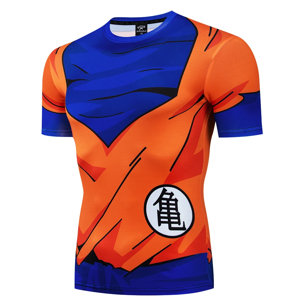 

рубашка рашгард мужской рашгард Мужская футболка для фитнеса Goku, летняя футболка с объемным рисунком суперсона Гоку, одежда для косплея