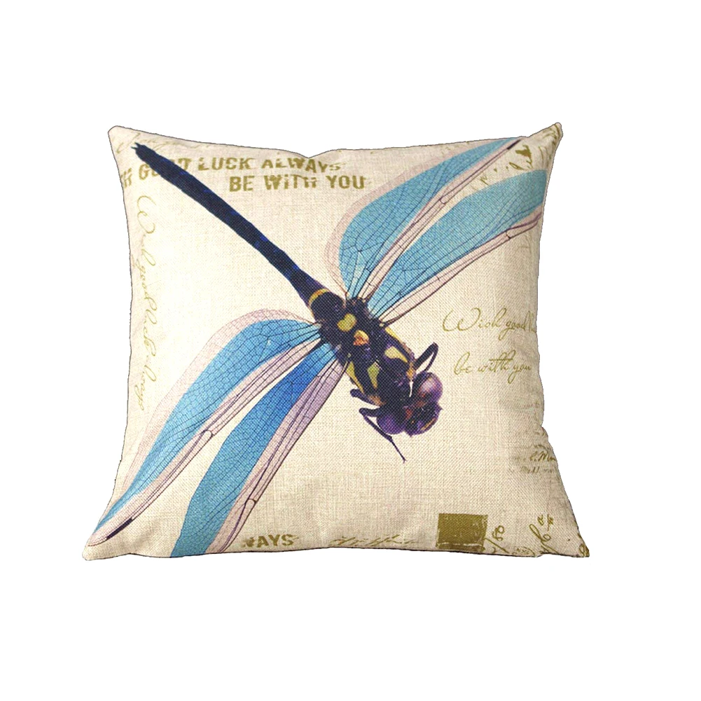 18x18 дюймов индивидуальный льняной чехол для подушки креативный синий рисунок