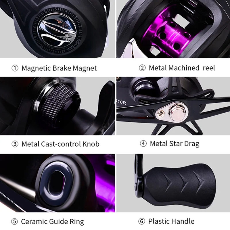 

2021 Compact Design Water Drop Wheel Fishing Wheel 7.2:1 High Speed Ratio Full Metal Spool Spinning Reel 8-10Kg Max
