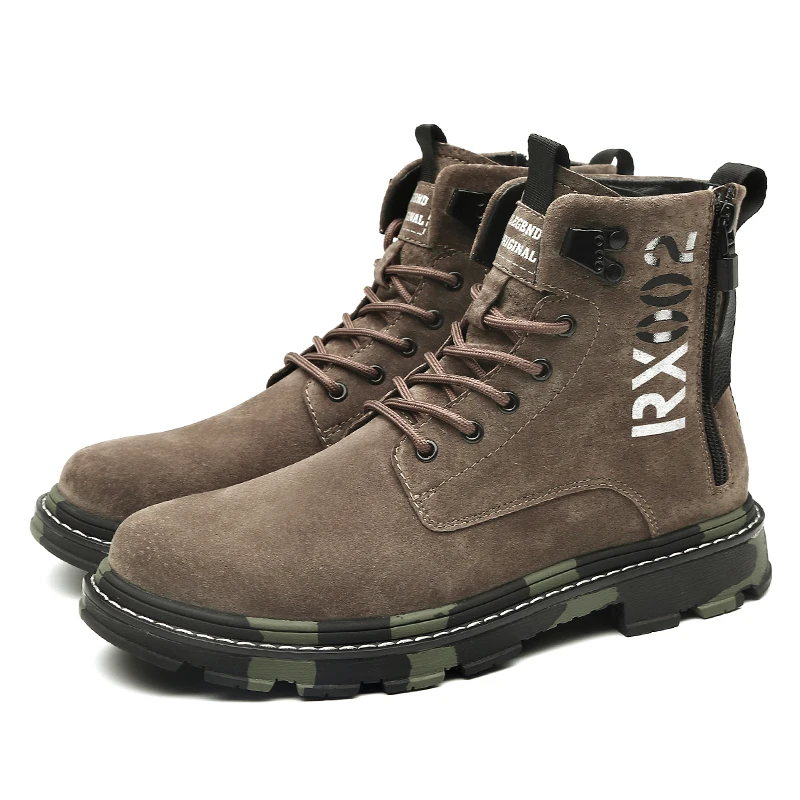 Теплые меховые зимние ботинки Мужская зимняя обувь мужская кожаная ковбойская