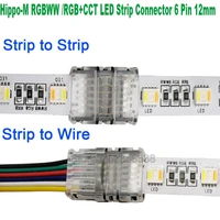 10pcslot 6pin rgbcct led strip connector strip to wire strip to strip terminal for ip20 ip65 waterproof 12mm rgbcct led strip