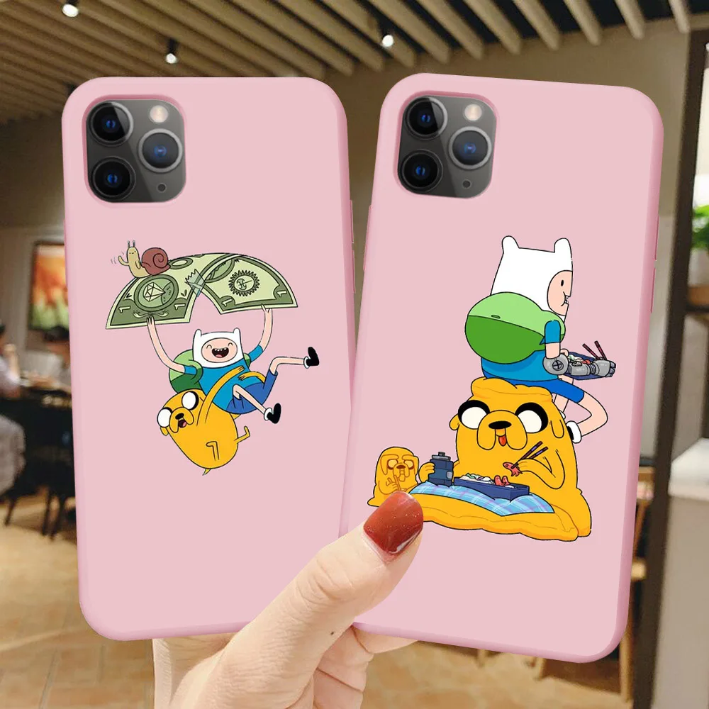 Мультфильм Время Приключений Джек Финн комко розовый Силиконовый чехол для