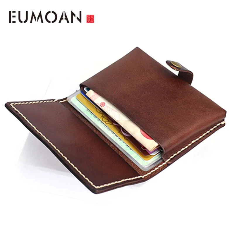 Мужская кожаная сумка-кошелек ручной работы в стиле ретро из воловьей кожи |