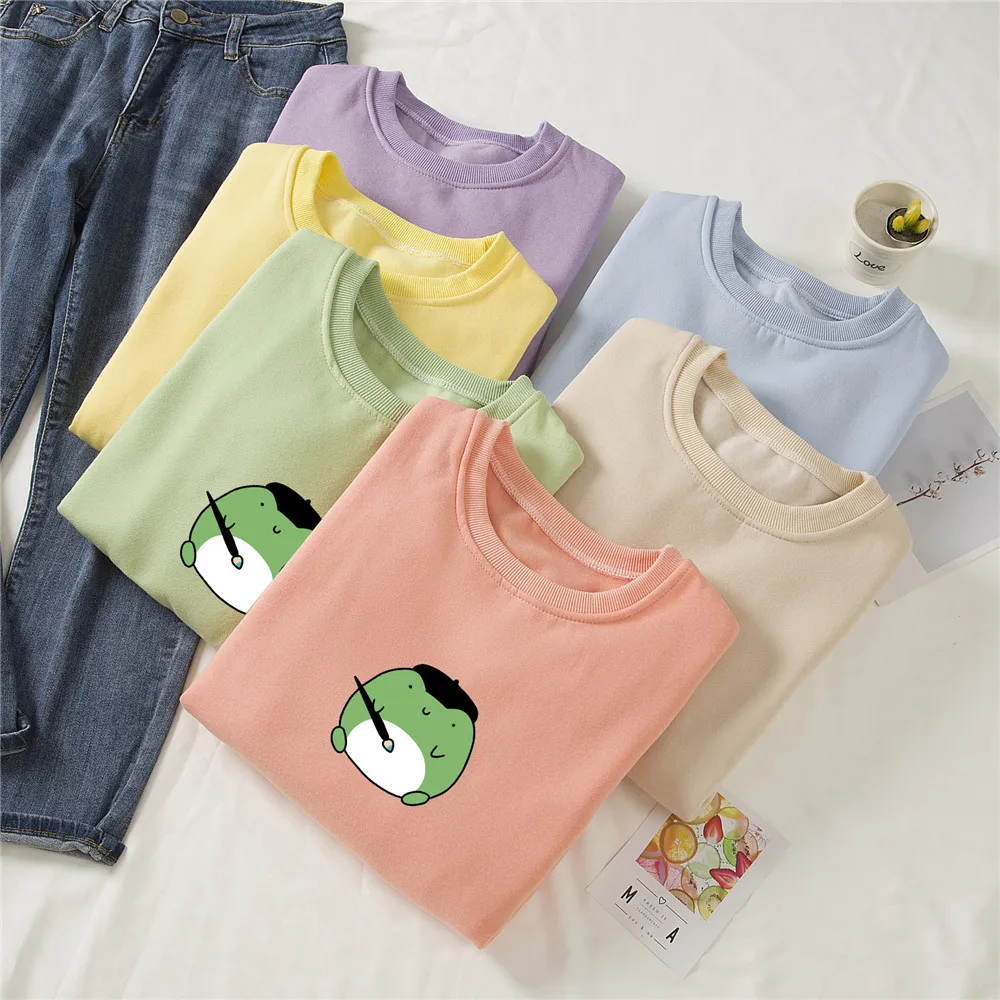 Frog Sweatshirt Cotton Harajuku Funny Graphic Hoodies Best Friends Streetwear Women Jogging Femme Cute Sweetshirt for Girls Tops