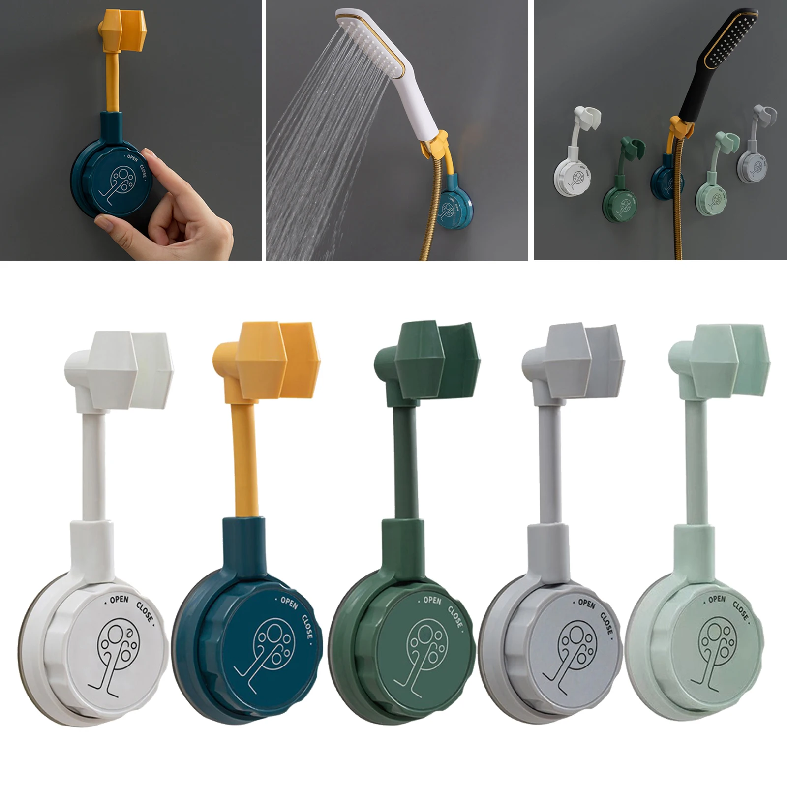 

Universal Shower Head Holder - Universal Adjustment Vacuum Suction Cup Showerhead Wall Mounted Bracket, Punching Free