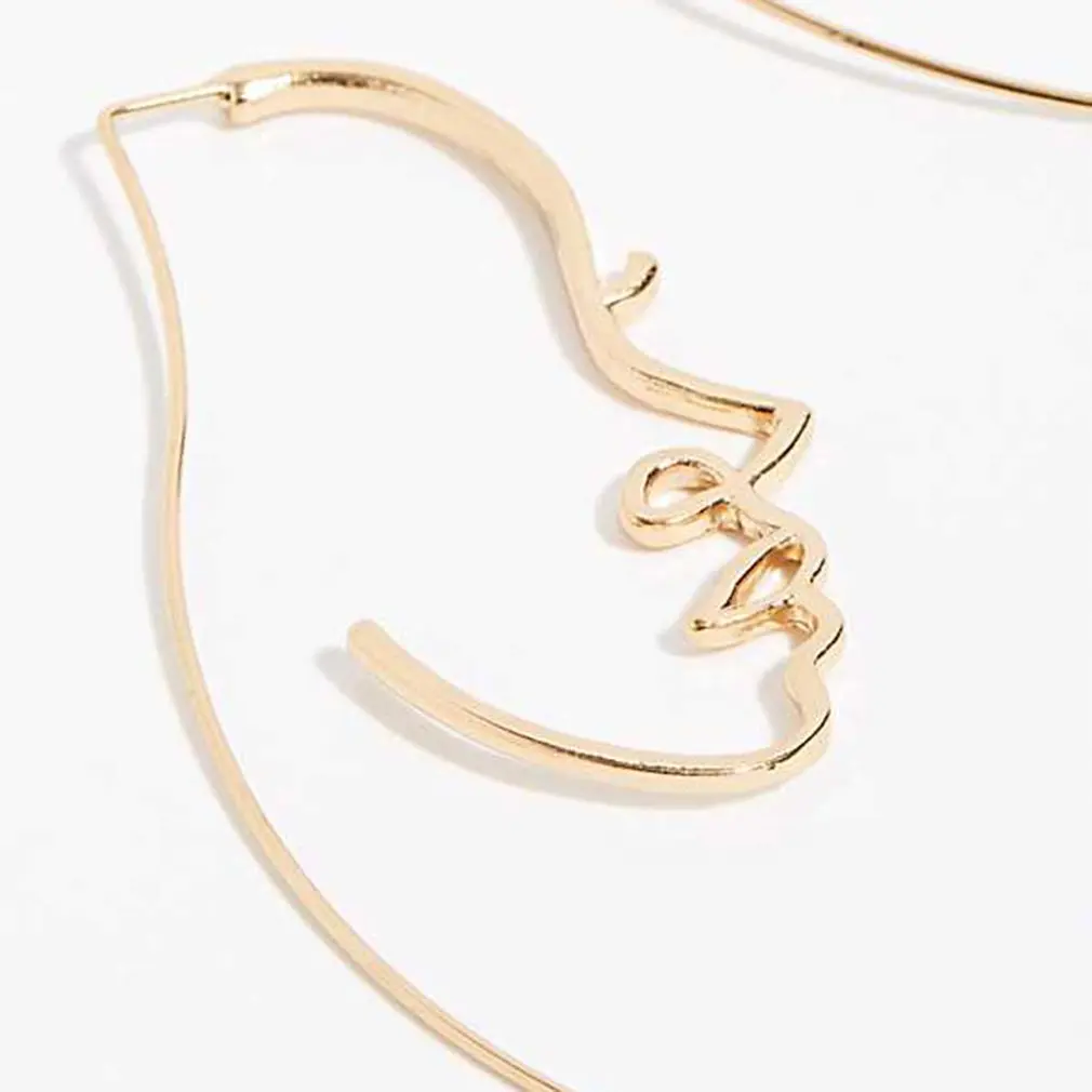 Модные простые золотые шелковые серьги с портретом индивидуальные Крючки для