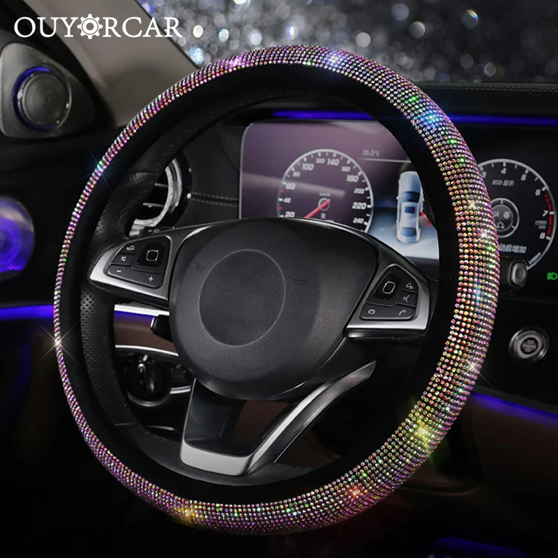 Роскошные хрустальные стразы Чехлы рулевого колеса автомобиля женские Стразы