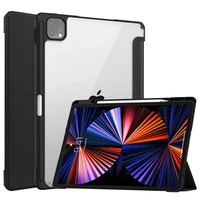 for ipad pro 11 case for ipad pro 2021 2020 2018 clear back cover pu leather shockproof smart flip sleeve stand with pen slot