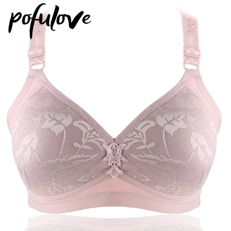 

Plus Size Bra for Big Breasts B C D Cup Women Push Up Bras Wireless Underwear Cotton Soft Bralette Seamless Breathable Brassiere