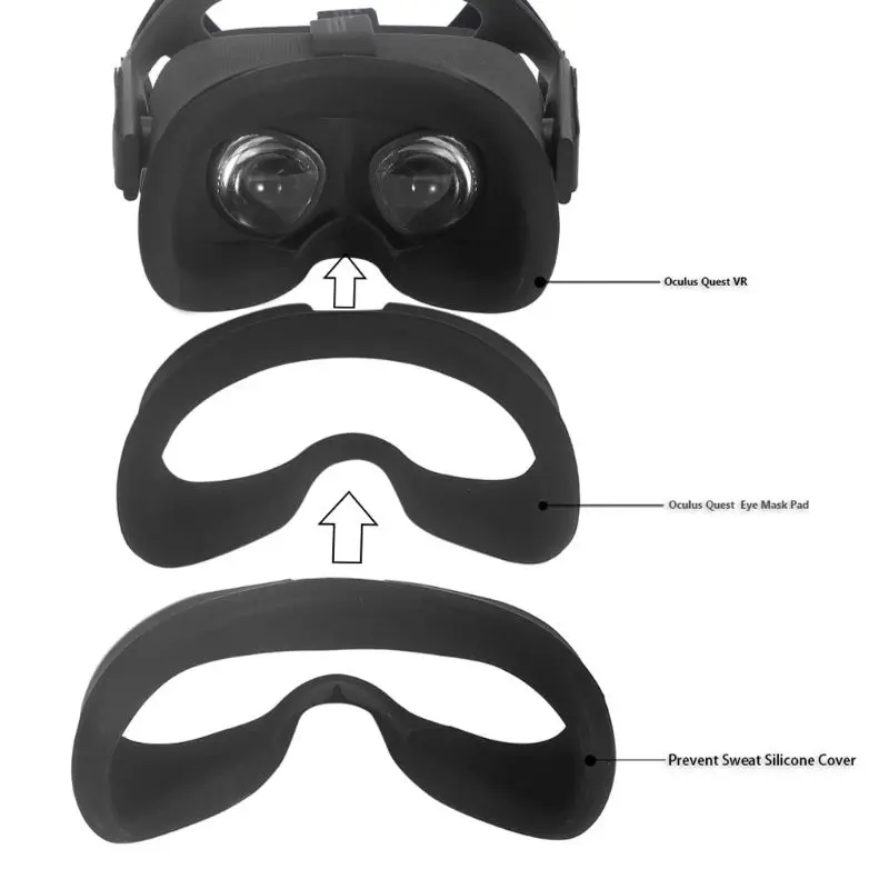 Soft Anti-sweat Silicone Eye Mask Case Cover Skin for Oculus Quest VR Glasses