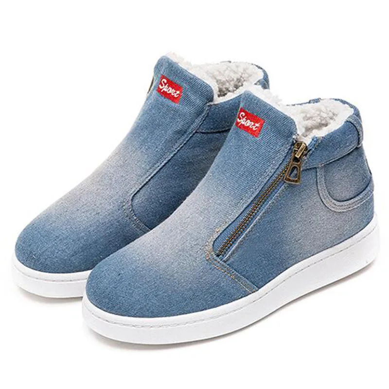 Lightblue THEAGRANT; теплые зимние женские кроссовки; лоферы на платформе; флисовая женская обувь на танкетке; коллекция года; модная повседневная обувь; Большой размер 44; WSN2005 - Цвет: Lightblue