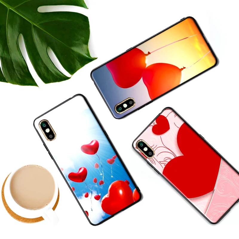 Red love Phone Case For Xiaomi Mi6 8 Lite SE MAX 3 9E 5X 6X F1 A1 A2 6 Soft Silicone Cases Cover | Мобильные телефоны и