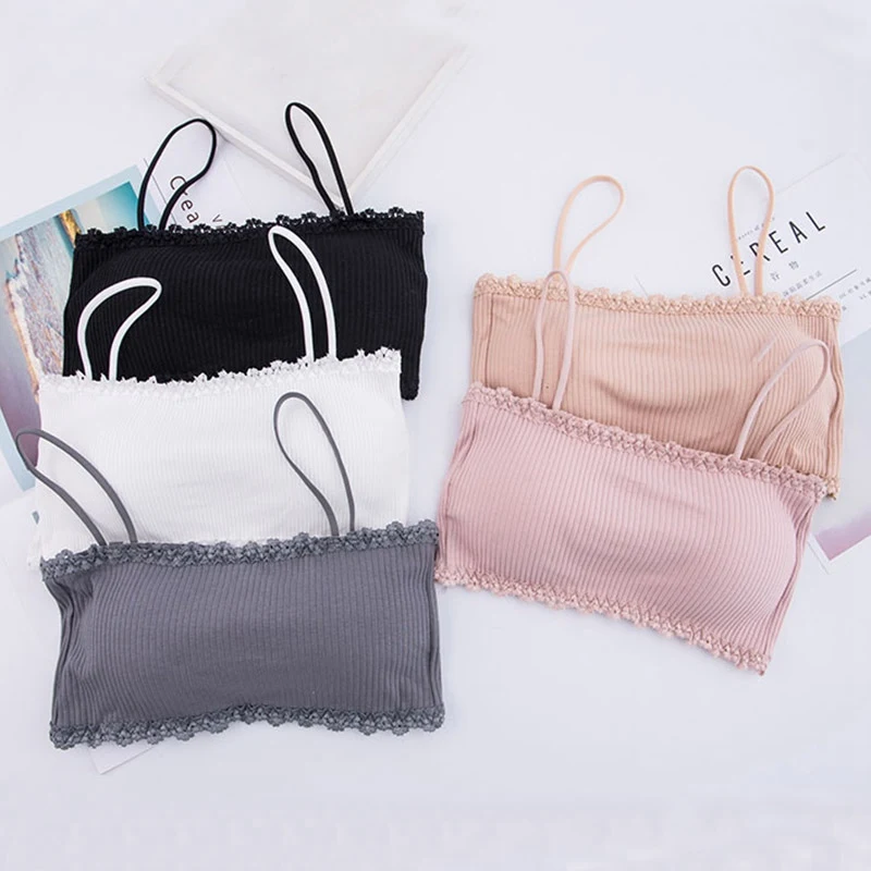 Женский короткий топ бюстгальтер без косточек на груди нижнее белье для девочек
