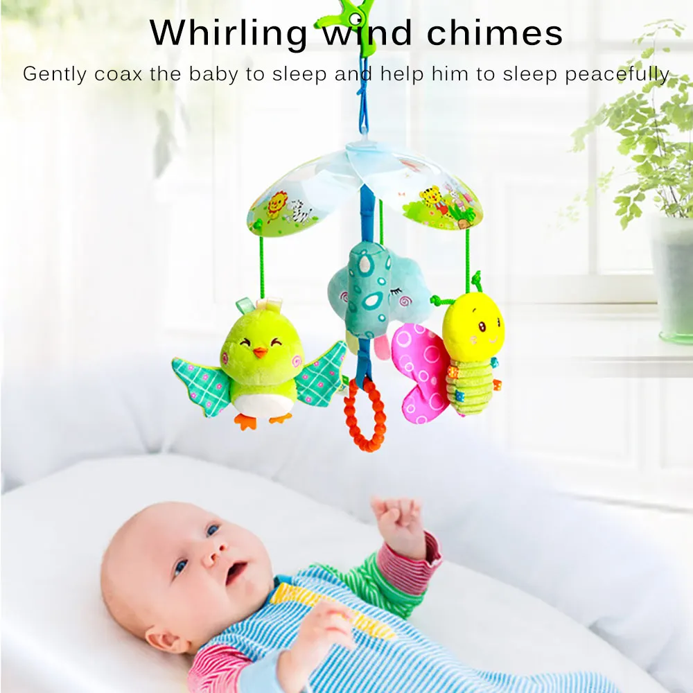 

0-12 Months Baby Bed Rattle Hanging Toy Bed Stroller Newborn Cartoon Plush Infant Bed Crib Toy Baby Mobile Hanging Rattles Gift