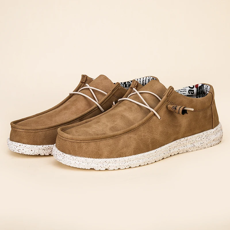 

2022 Spring New Loafers Shoes Men Fashion Pu Leather Lightweight Brown Retro Slip On Casual Shoes Big Size 47