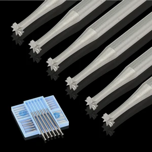 Зубные боры из вольфрамовой стали, карбид вольфрама для высокоскоростного стоматологического наконечника, гравировального ножа, концевые фрезы для деревообработки, 6 шт.