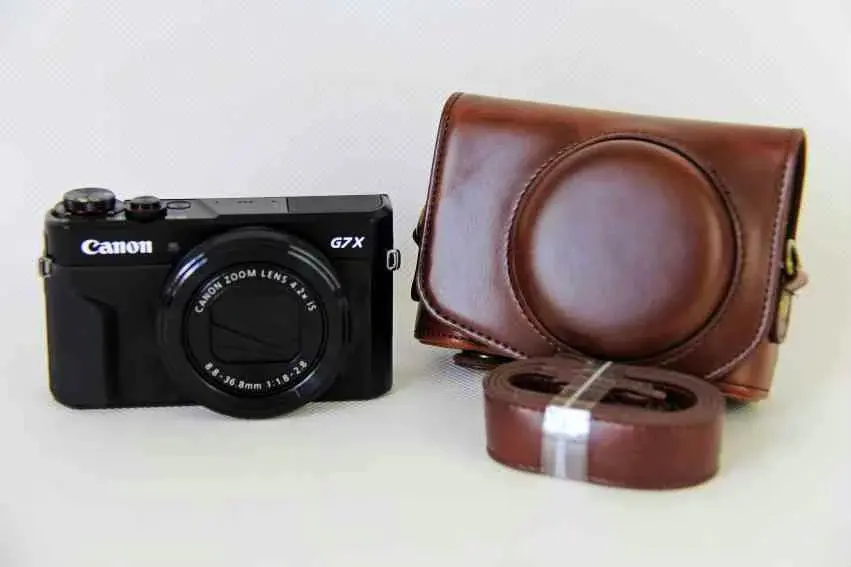 Coffee Чехол из искусственной кожи для камеры Canon Powershot G7X Mark 2 G7X II G7X III G7X3 G7X2 G7XII чехол для цифровой камеры+ ремень - Цвет: Coffee