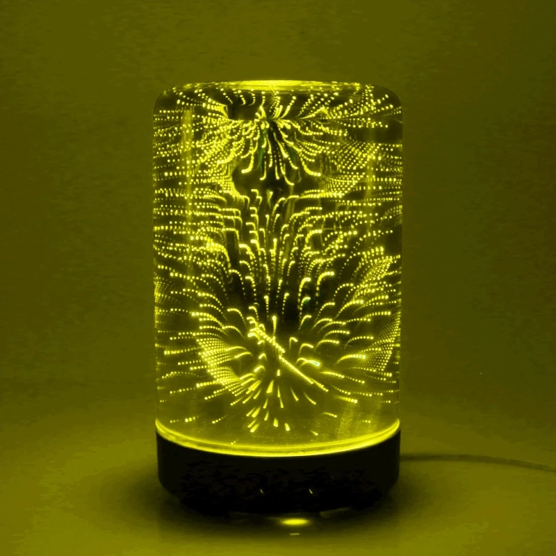 

Essential Oil Diffuser Humidifier 100ML Glass Aromatherpy Diffusers 7 Color LED Lights Changing for Home Bedroom Office