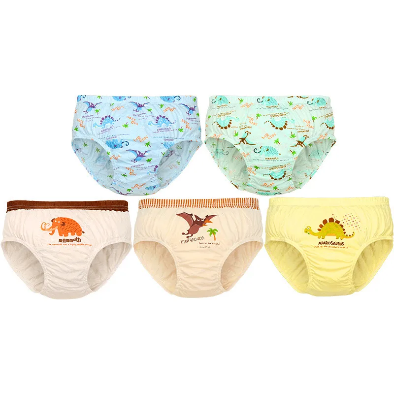 5 шт. с рисунком динозавр для мальчиков трусы изображением животных эластичные