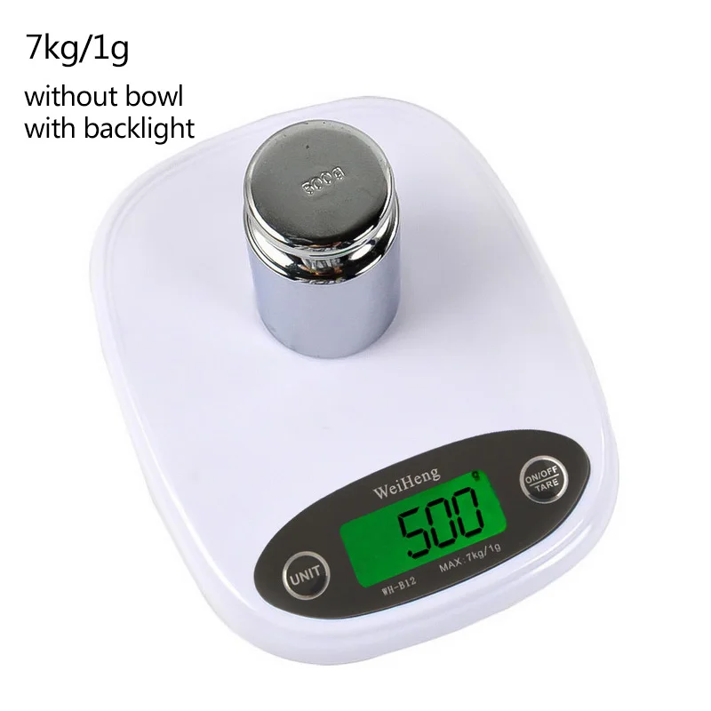 7kg-1g backlight 7 кг/3 кг 0,1/1 г кухонные весы 3 стиля Высокоточный ЖК-цифровой дисплей миниатюрные весы грамм весы для кухни измерение еды - Цвет: 7kg-1g backlight