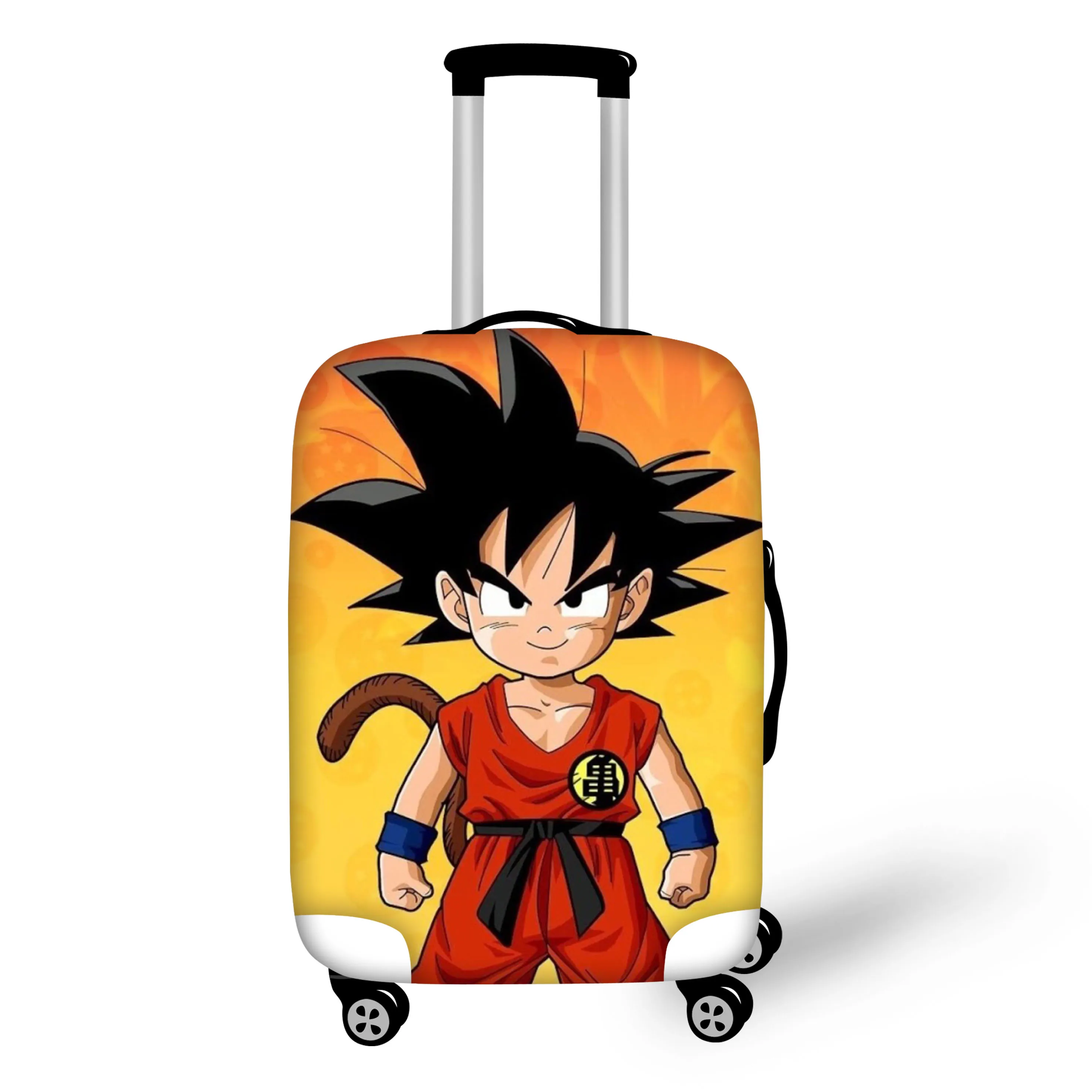 Защитный чехол ELVISWORDS Son Goku Dragon Ball с принтами для багажа, набор с биркой, аксессуары для путешествий, пылезащитный эластичный чехол для чемодана - Цвет: QE004