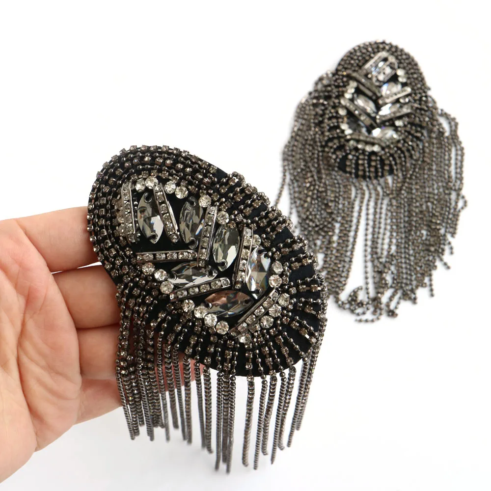 2 шт./компл. Роскошная кисточка эполета из бисера для одежды в стиле панк пальто