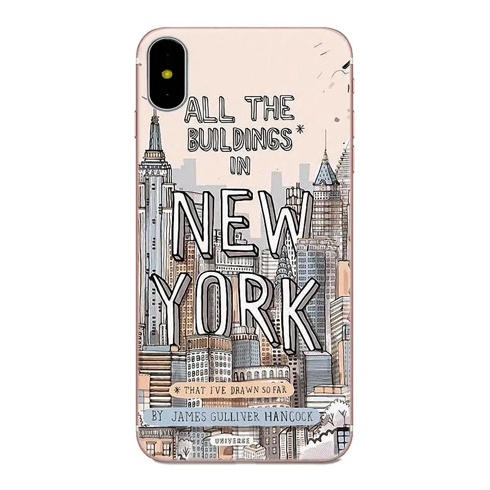 Soft Silicone TPU Transparent Coque Case For Apple iPhone 11 Pro X XS Max XR 4 4S 5 5C 5S SE SE2 6 6S 7 8 Plus New York Fashion | Мобильные
