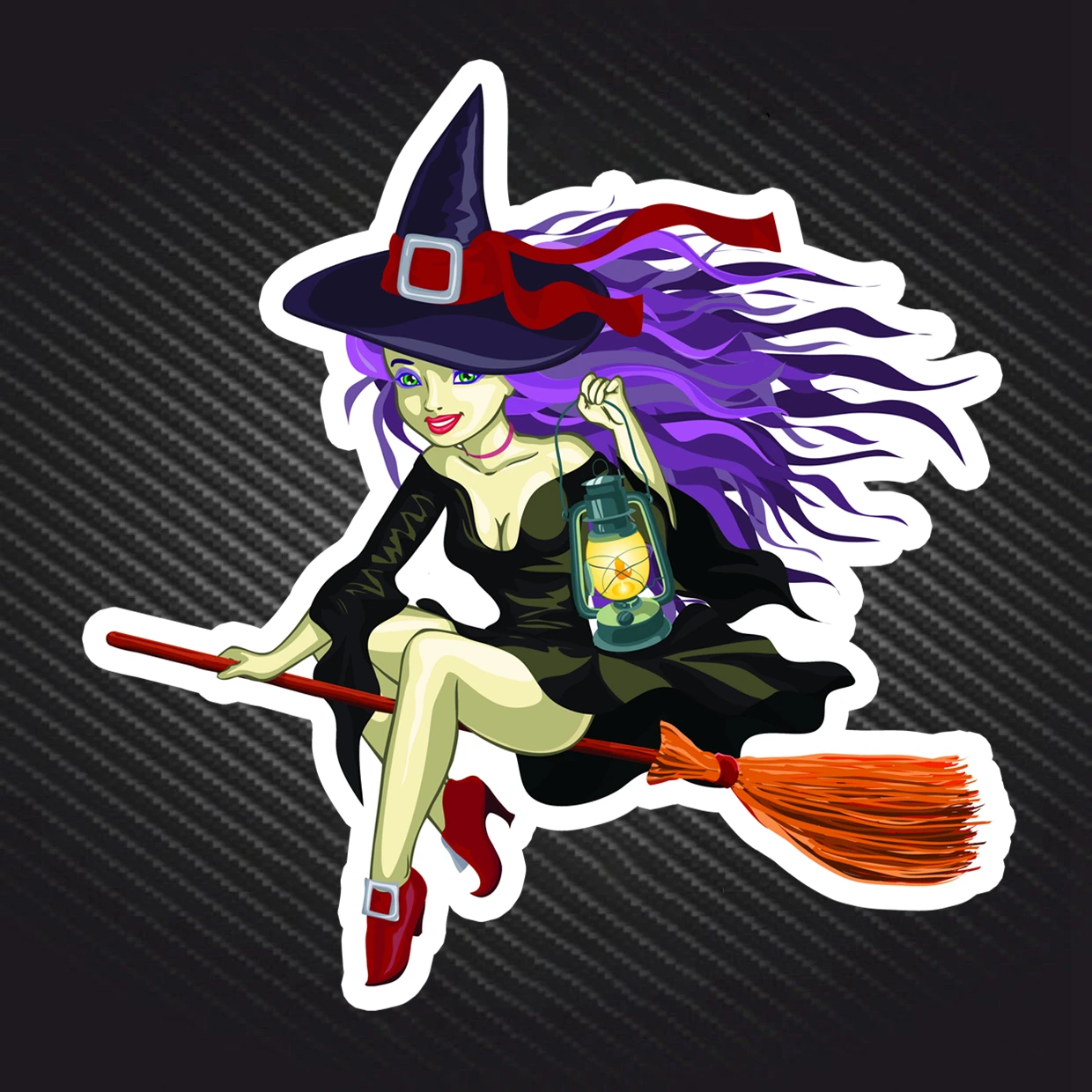 

S4-0111# Printed Self-adhesive Decal Witch Car Sticker Waterproof Auto Decors on Bumper Rear Window