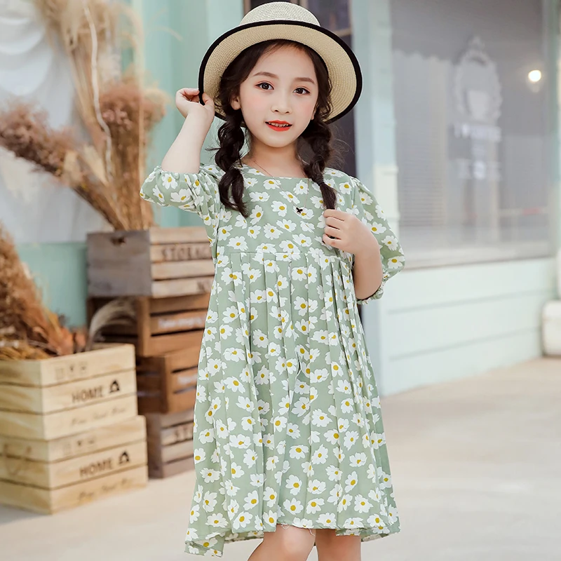 Детские платья для девочек платье принцессы с цветочным принтом 2020 одежда 4 6 8 10 12