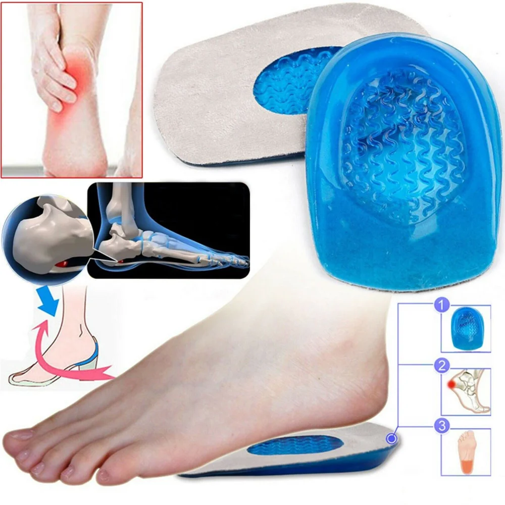 Силиконовые гелевые стельки для Spur Plantar Fasciitis амортизирующей пятки ухода за