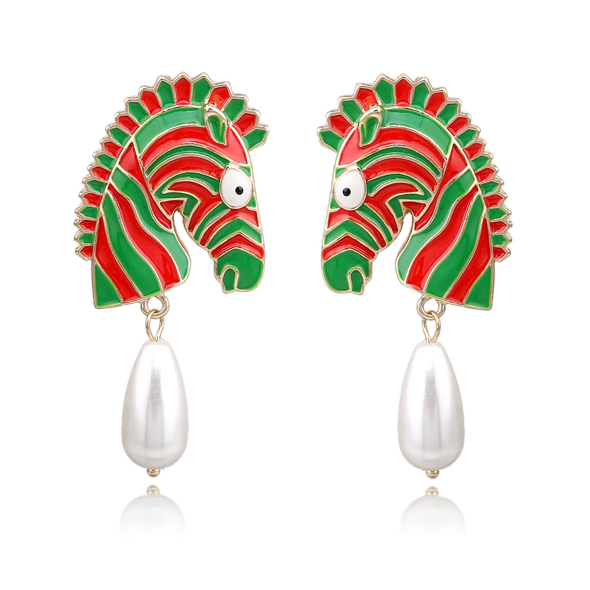 Новые позолоченные серьги гвоздики KAYMEN в виде зебры с жемчугом форме капли воды