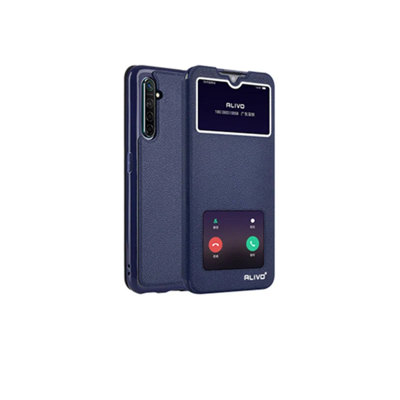 Для Coque OPPO Realme XT кожаный чехол с окошком для просмотра Книга Стенд флип чехол для OPPO Realme X2 XT 6," RealmeXT x t чехол для телефона s