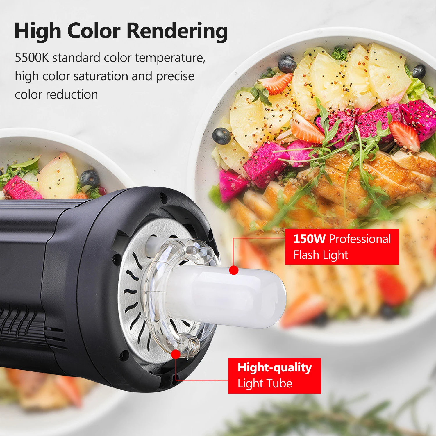 

NiceFoto TB-600C Studio Flash Light Strobe Lighting Lamp GN90 LED Display Bowens Mount for Studio Portrait Wedding Photography
