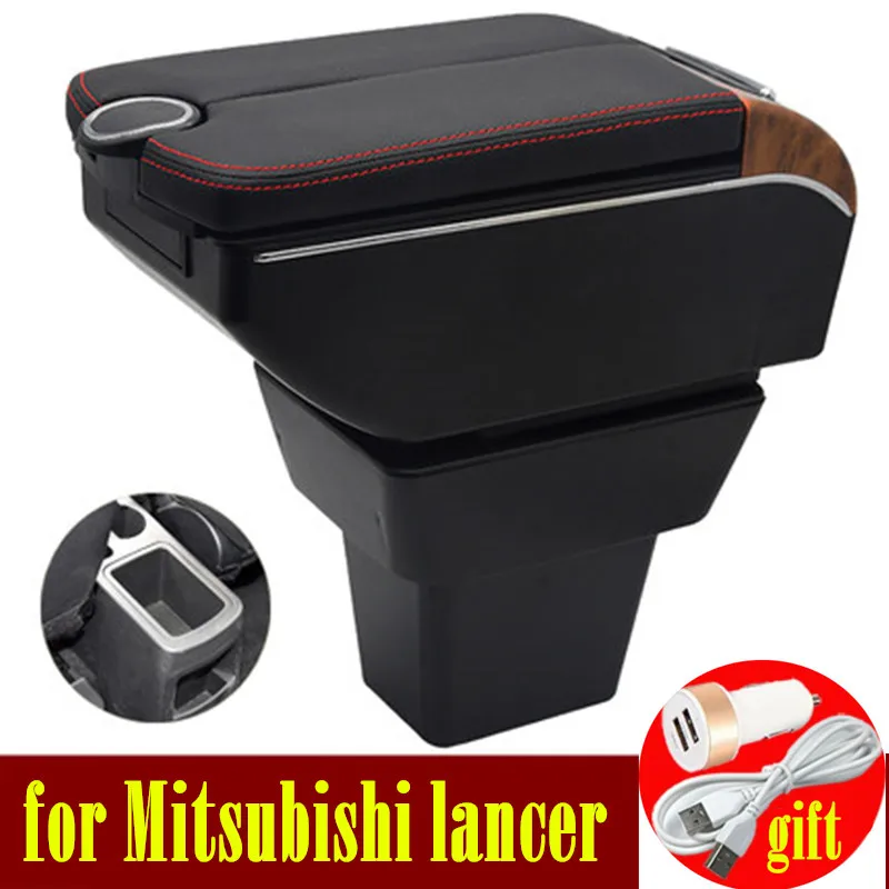 Подлокотник для Mitsubishi lancer двухдверный 7USB центральный приставка хранения