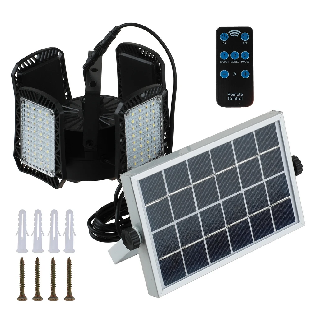 

Garden Solar LED Garage Light Induction Wall Light Adjustable Waterproof Split Household Four Leaf Lamps with Remote Control
