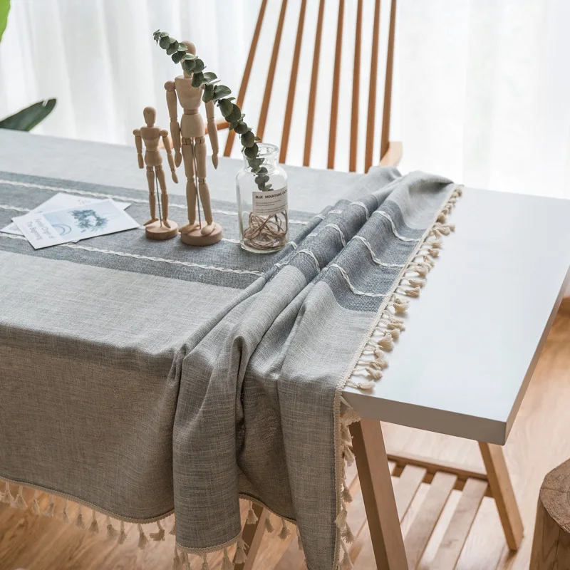 Скатерть для домашнего стола Texti простая Европейская скатерть из льна и хлопка с