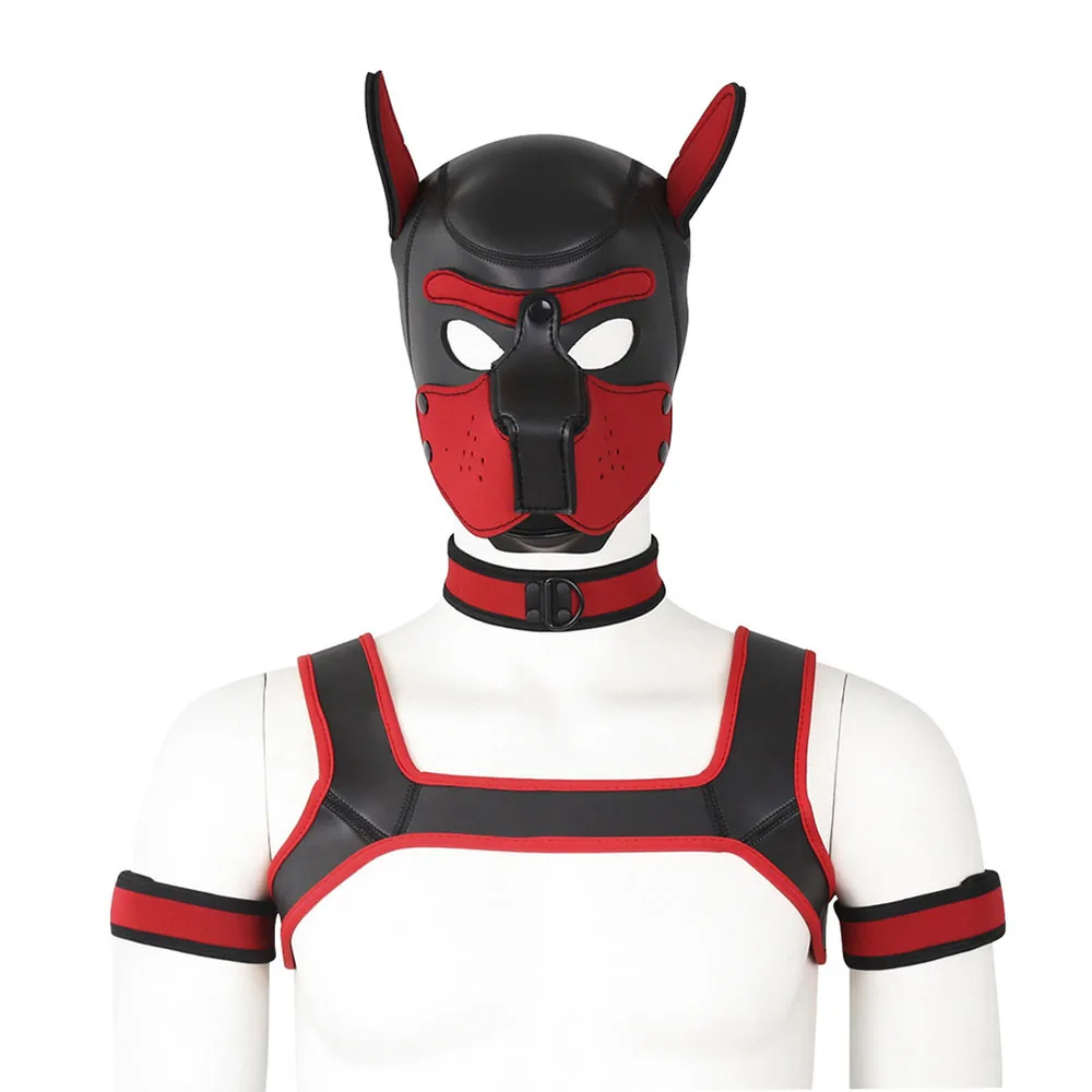 Мужская маска-повязка на шею нагрудный ремень повязка голову БДСМ набор для