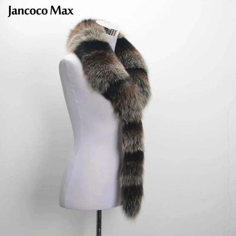Jancoco Max воротник из натурального Лисьего меха для женщин и мужчин куртка модный