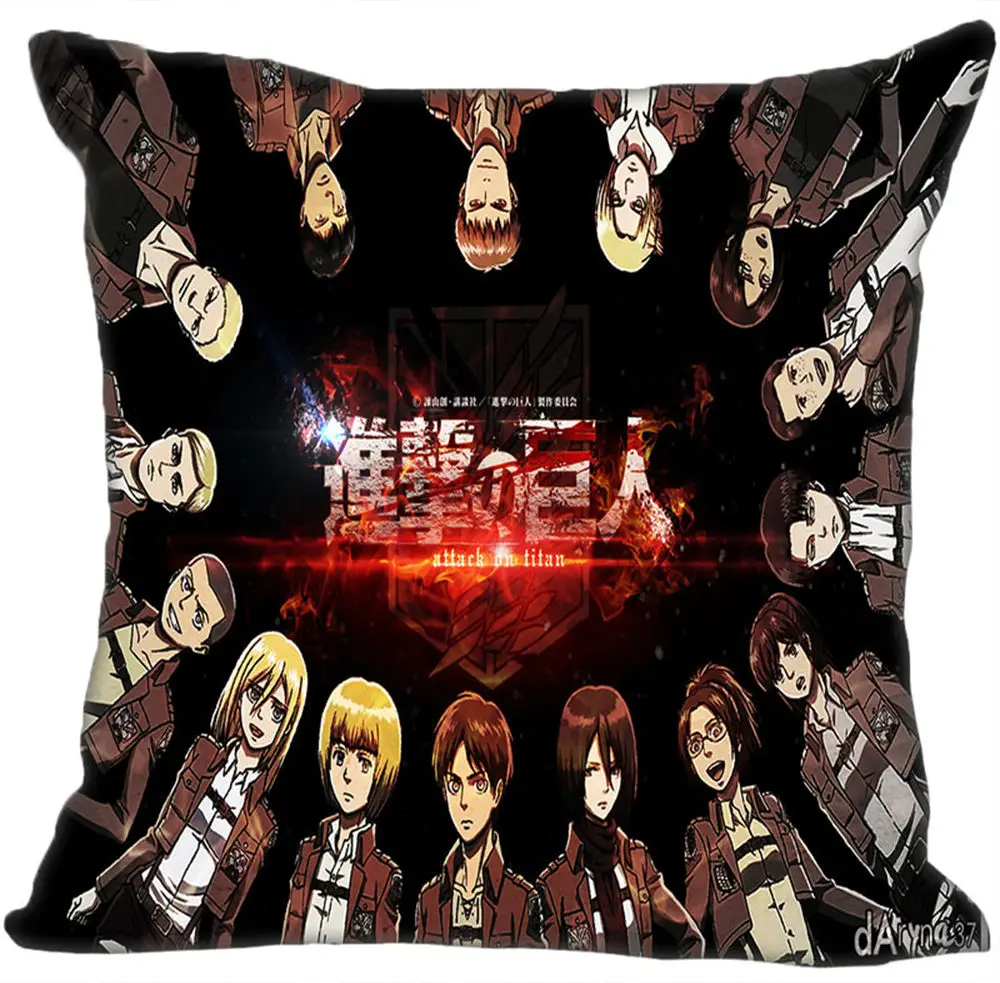

Custom Attack on Titan Part Pillowcase Cushion Cover Home Decor Hotel Car Seat Backrest Sofa Pillow Case 21104-42-4
