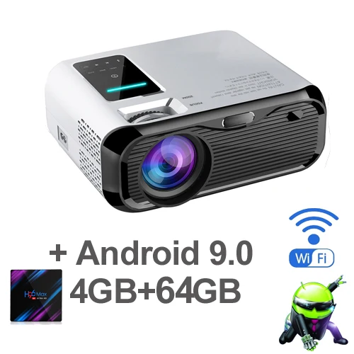 WZATCO E500 720P HD проектор 1280*800 3500 люмен HDMI домашний кинотеатр Android 9,0 дополнительные проекторы wifi проектор lcd проектор - Цвет: Android 64GB
