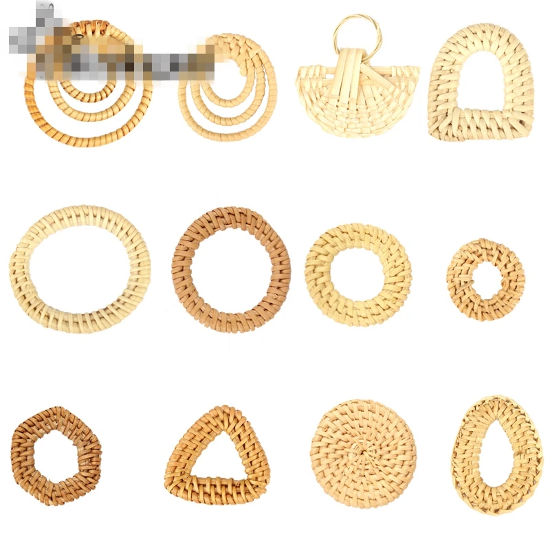6 шт./лот Натуральное Плетение из ротанга ручная работа вязание геометрические