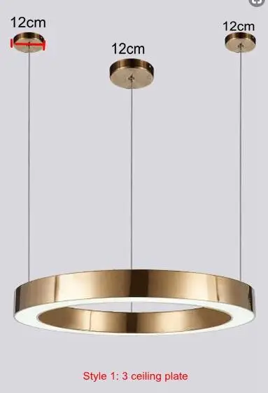 3 ceiling rose LukLoy, современный светодиодный подвесной светильник, роскошный, Круглый, цвета шампанского, золотой, светодиодный, подвесные лампы, для отеля, гостиной, подвесной светильник, для спальни, офиса - Цвет корпуса: 3 ceiling rose