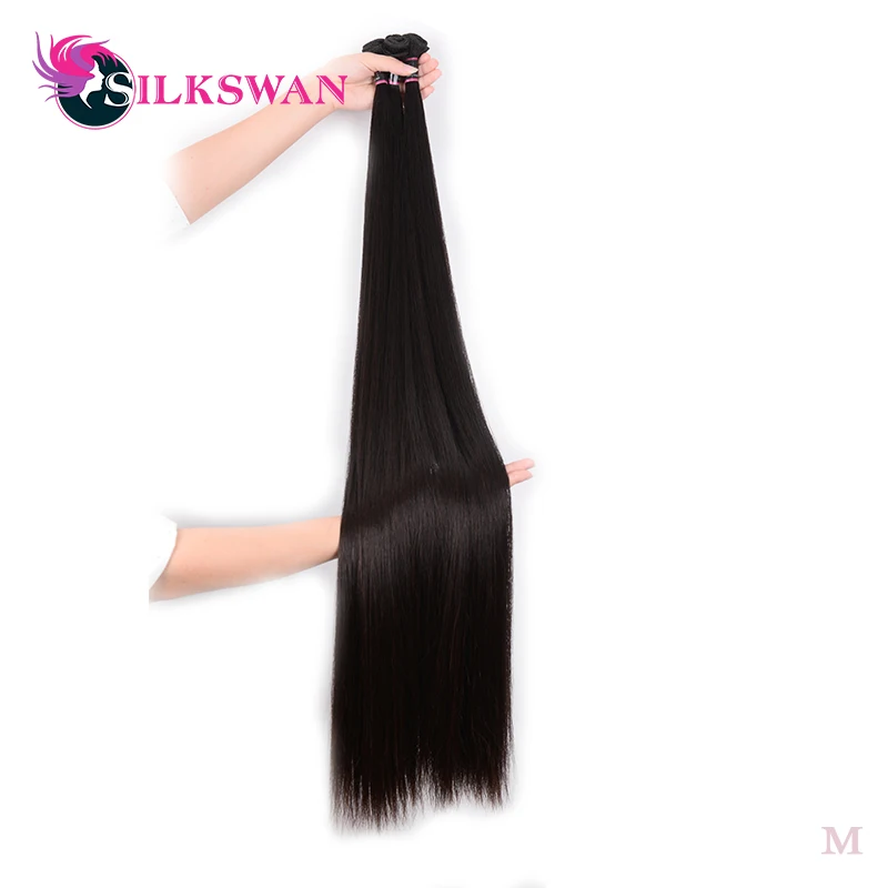 Silkswan человеческие волосы 1/3/4 шт. Пряди 34 36 38 40 50 дюймов пряди бразильские Remy