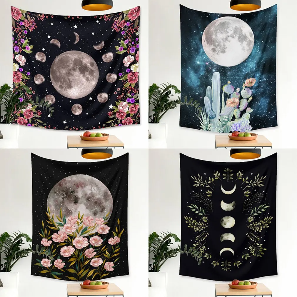 

73*95CM Vintage Moon Phase Wall Hanging Tapestries Bedroom Tapestries Boho Room Dorm Wall Decor Home Decoration Wall Tapestry