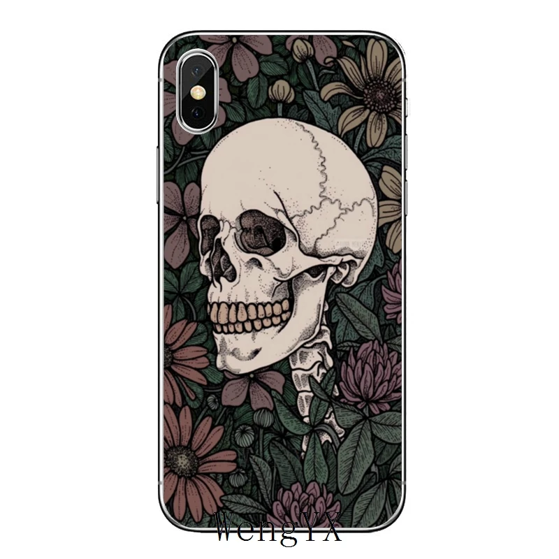 Retro Style Flower Skull soft cover case For Samsung Galaxy J8 J7 J5 Prime pro J3 A3 A5 A7 2018 2017 2016 | Мобильные телефоны и