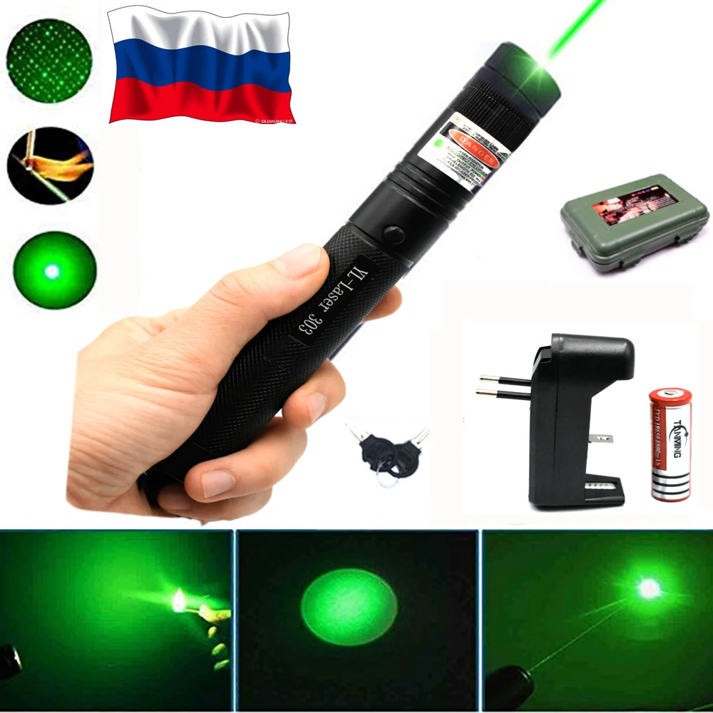 

Hunting Green Laser 303 Purple Red Laser Pointer Laser Sight Hight 10000m 532nm Powerful Adjustable Focus Lazer with Burning