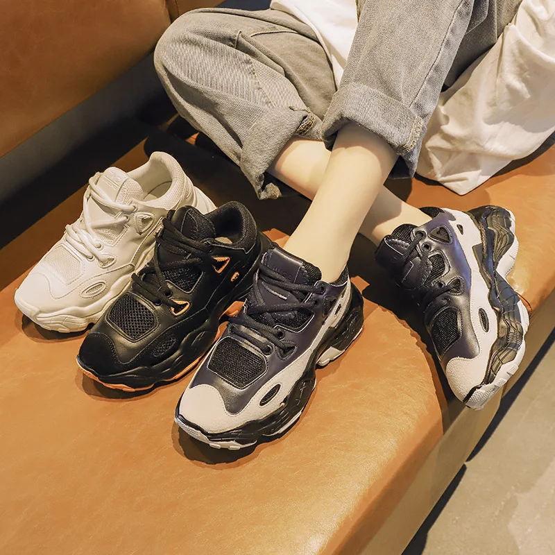 

2020 spring new women's sneakers fashion comfortable casual shoes vulcanized shoes breathable lace women's sneakers Y142