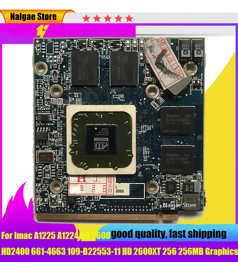 Оригинал Для iMac 20 &quotA1224&quot A1225 VGA карта HD2600 HD 2600 256M 256MB видеокарта для ATI Radeon 109-B22531-10 |